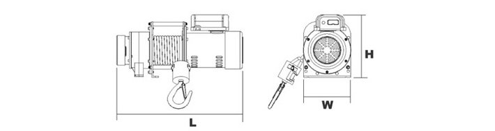 DU-201小型卷揚機結(jié)構(gòu)尺寸圖