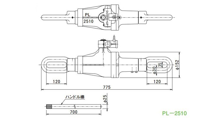PL型機械牽引用千斤頂結(jié)構(gòu)尺寸圖片