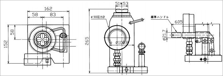 MH-15P帶儀表可測千斤頂尺寸圖片