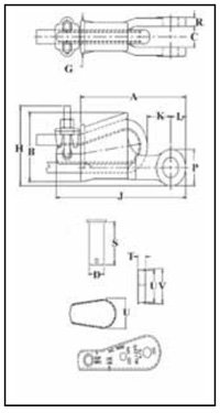S-421T美標(biāo)楔形接頭結(jié)構(gòu)尺寸圖片