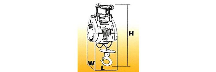 DU-250A小金剛電動(dòng)葫蘆結(jié)構(gòu)尺寸圖片