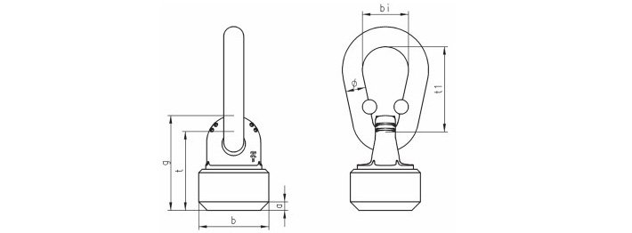 TP-S型旋轉(zhuǎn)吊點(diǎn)結(jié)構(gòu)尺寸圖片