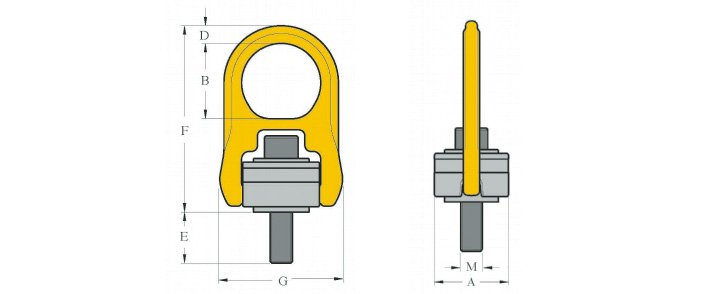 YOKE 8-203旋轉(zhuǎn)吊環(huán)螺絲結構尺寸圖片