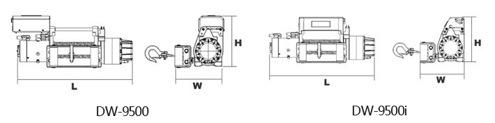DW-9500(i)電動絞盤結(jié)構(gòu)尺寸圖片