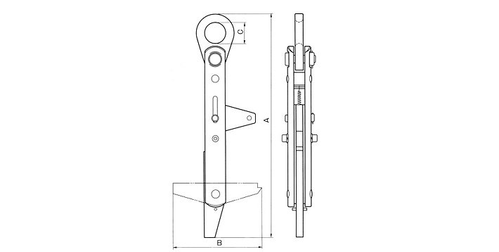 RH型三木吊具結構尺寸圖片