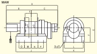 MAW型TKK低速電動(dòng)卷揚(yáng)機(jī)尺寸圖二