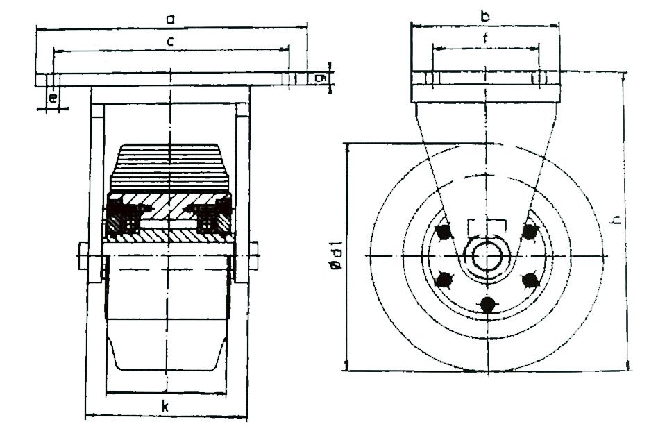 SF-G型Borkey固定腳輪技術參數