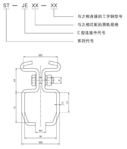 E型滑軌連接件尺寸圖