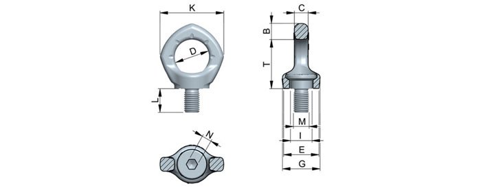 INOX-STAR不銹鋼旋轉吊環(huán)尺寸圖