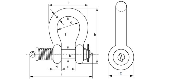 P-5367荷蘭GreenPin弓型卸扣尺寸圖
