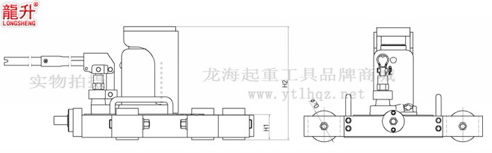 龍升帶滑動臺爪式千斤頂尺寸圖一